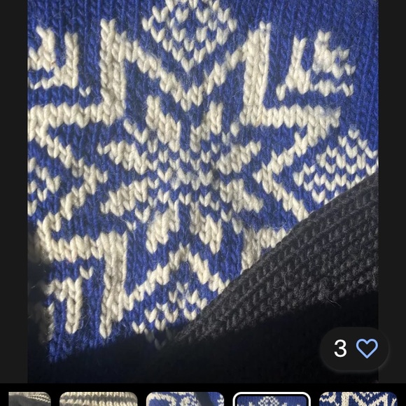 Vintage POLO Ralph Lauren Hand-knit Nordic Snowflake Ski Wool Alpaca Sweater L - Picture 3 of 3